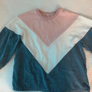 Tri-Color Ribbed Top